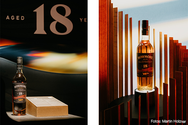  Bowmore 18 Flasche in Szene gesetzt