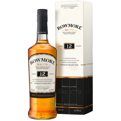 Bowmore Flasche und Verpackung
