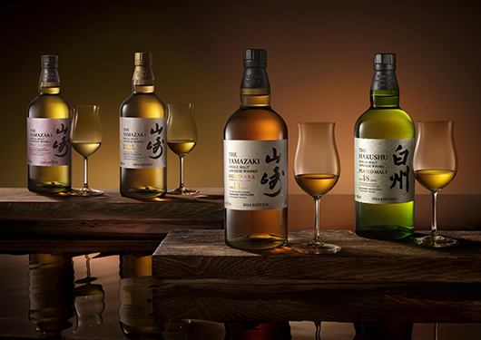 The Yamazaki Golden Promise, The Yamazaki Islay Peated Malt, The Yamazaki 18 Years Mizunara, The Hakushu 18 Years Peated Malt