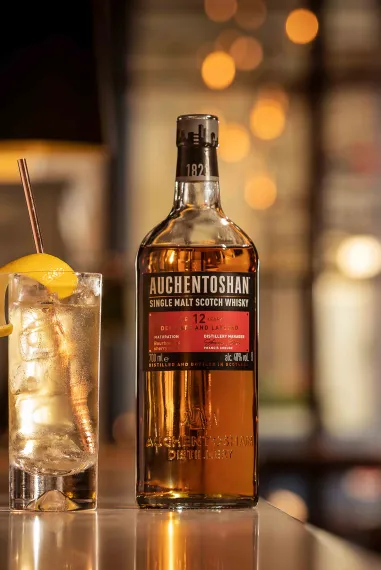 A bottle of Auchentoshan Scotch whiskey