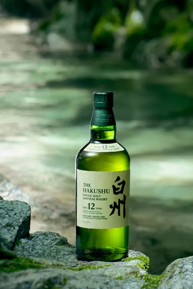 A bottle of Hakushu whisky