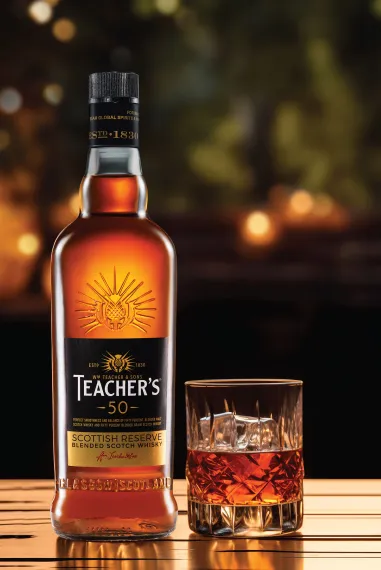 Teacher's 50 bottle and Glass image