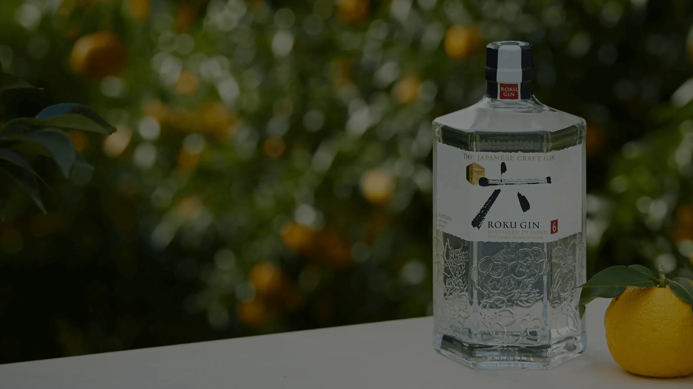 A bottle of Roku gin